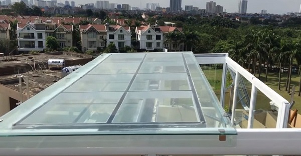 khung kèo thép nhẹ mái giếng trời