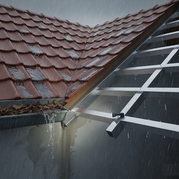 mái ngói tụ nước