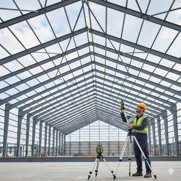 Kiểm tra khung kèo bằng máy laser