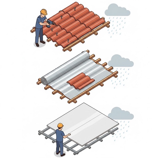 Hệ mái ngói bị ồn khi mưa?