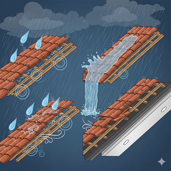 Hệ mái ngói bị ồn khi mưa?