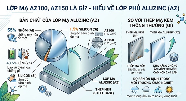 Lớp mạ AZ100 AZ150 là gì?